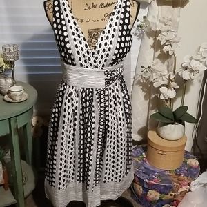 MAGGY LONDON Polka Dotted Wrap Dress Size 6P